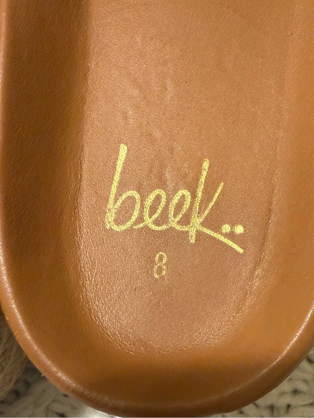 Beek Twinspot Platform Leather Sandals Tan Brown Women's Size 8 slides